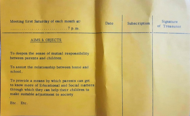 Membership card of Bristol West Indian Parents and Friends Association, showing Aims